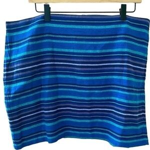 Gap women’s Stripe Mini Skirt Blue Purple Cotton Boho Mexican Blanket 16 New